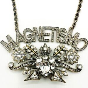 GUCCI “Magnetismo” Gold-Tone and Crystal Statement Necklace NWT